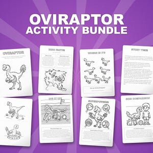 Oviraptor Dinosaur Activity Bundle | Coloring Pages, Worksheets, Facts (PDF Download) image 1