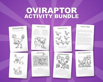 オヴィラプトル恐竜アクティビティセット｜ぬりえ、ワークシート、豆知識（PDFダウンロード）