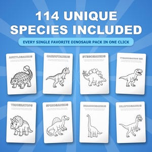 Ultimate Dinosaur Coloring & Activity Mega Bundle | 114 Dino Packs, 900+ Pages | Preschool Worksheets Homeschool Printables | Instant PDF image 2