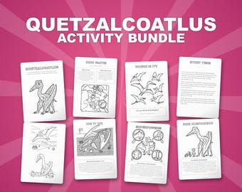 ケツァルコアトルス恐竜アクティビティセット｜ぬりえ、ワークシート、豆知識（PDFダウンロード）