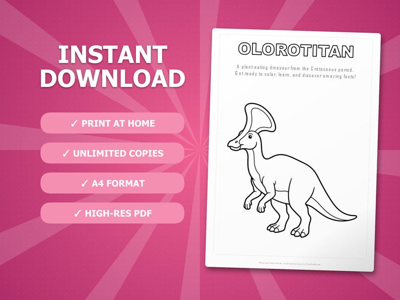 Olorotitan Dinosaur Activity Bundle | Coloring Pages, Worksheets, Facts (PDF Download) image 4