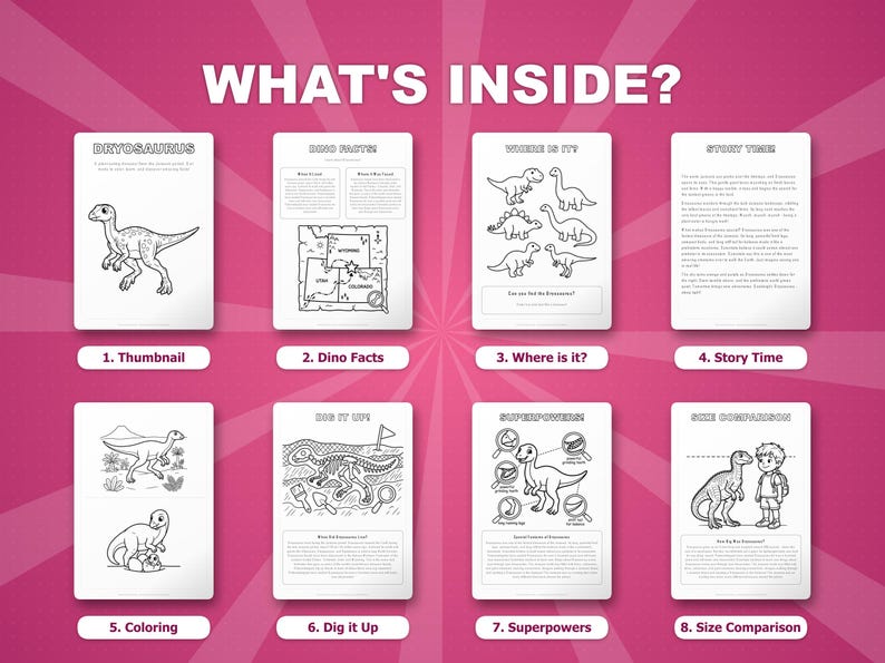 Dryosaurus Dinosaurier Aktivität Bündel | Vorschule Homeschool Lernen (PDF Download) Bild 2