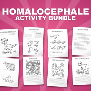 Homalocephale Dinosaurier Aktivität Bündel | Ausmalbilder, Arbeitsblätter, Fakten (PDF) Bild 1