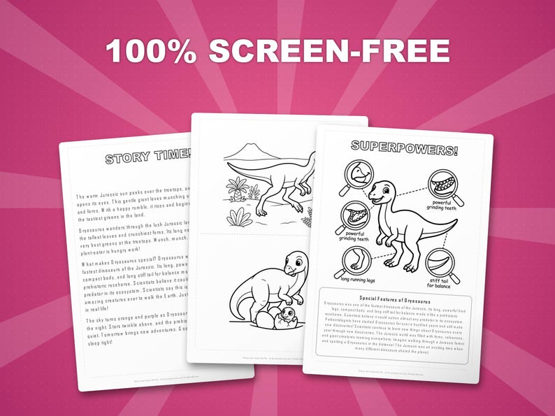 Dryosaurus Dinosaurier Aktivität Bündel | Vorschule Homeschool Lernen (PDF Download) Bild 3