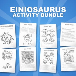 Einiosaurus Dinosaurier Aktivität Bündel | Ausmalbilder, Arbeitsblätter, Fakten (PDF Download) Bild 1