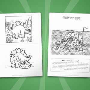 Stegosaurus Dinosaur Activity Bundle | Coloring Pages, Worksheets, Facts (PDF) image 7