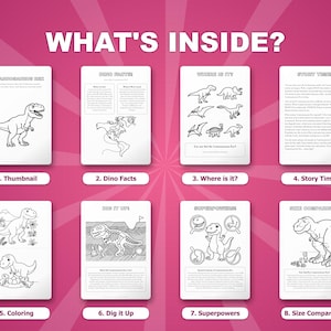 Tyrannosaurus Rex Activity Bundle | Coloring Pages, Worksheets, Facts (Instant PDF) image 2