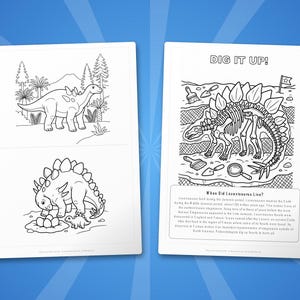 Activiteitsbundel lexoviosaurus dinosaurus | Afdrukbare kleurplaten, werkbladen en weetjes voor kinderen | Thuisonderwijs voorschoolse opvang | Directe pdf afbeelding 7