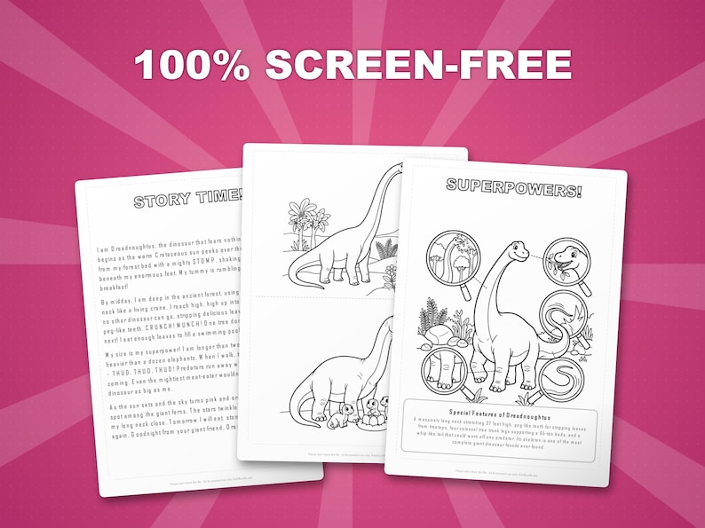 Activiteitenbundel Dreadnoughtus-dinosaurus | Kleurplaten, werkbladen, feiten (pdf-download) afbeelding 3