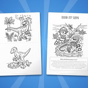 Deinonychus Dinosaur Activity Bundle | Coloring Pages, Worksheets, Facts (PDF Download) image 7
