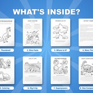 Plateosaurus Dinosaur Activity Bundle | Printable Coloring Pages, Worksheets & Facts for Kids | Preschool Homeschool | Instant PDF image 2