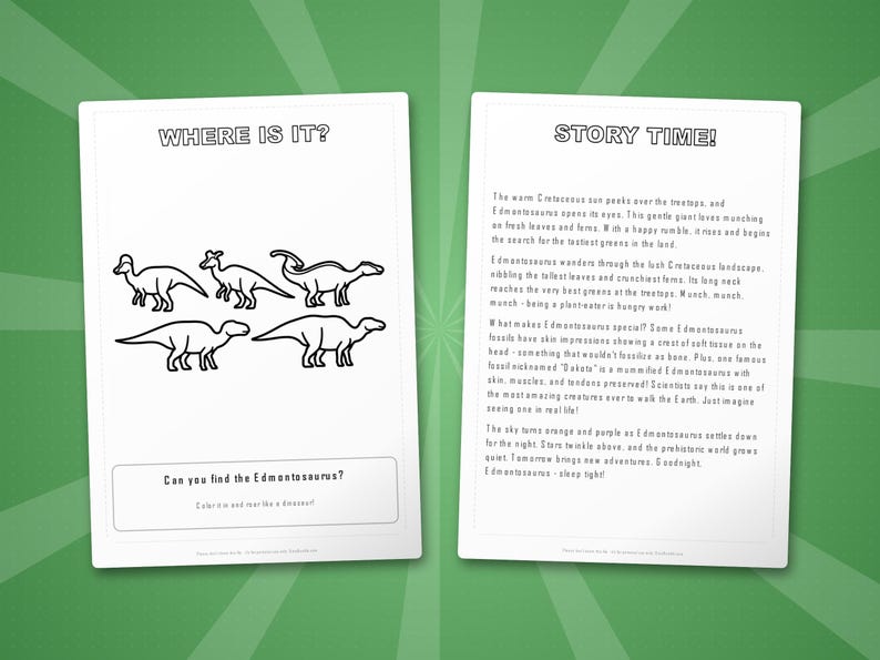 Edmontosaurus Dinosaur Activity Bundle | Coloring Pages, Worksheets, Facts (PDF Download) image 6
