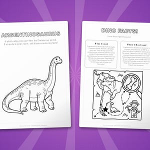 Argentinosaurus Dinosaurier Aktivität Bündel | Ausmalbilder, Arbeitsblätter, Fakten (PDF Download) Bild 5