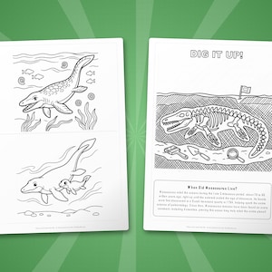 モササウルス恐竜アクティビティセット｜ぬりえ、ワークシート、豆知識（PDF） 画像 7
