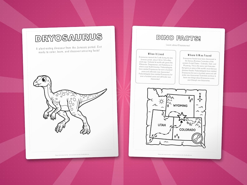 Dryosaurus Dinosaurier Aktivität Bündel | Vorschule Homeschool Lernen (PDF Download) Bild 5