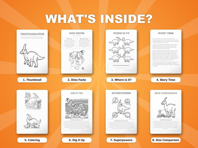 Tsintaosaurus Dinosaur Activity Bundle | Coloring Pages, Worksheets, Facts (PDF) image 2