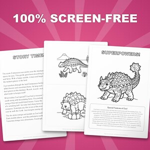 Zuul Dinosaur Activity Bundle | Printable Coloring Pages, Worksheets (PDF Download) image 3