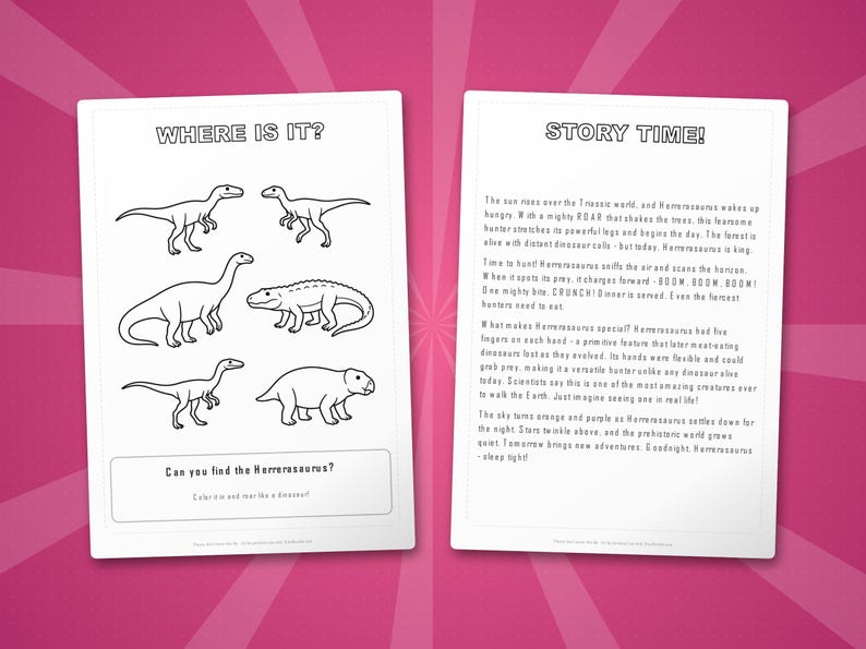 Herrerasaurus Dinosaur Activity Bundle | Coloring Pages, Worksheets, Facts (PDF Download) image 6