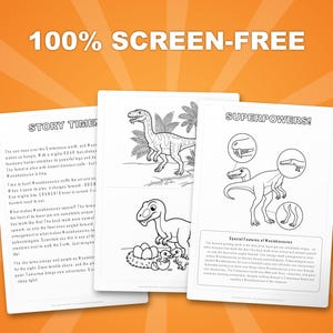 Masiakasaurus Dinosaur Activity Bundle | Printable Coloring Pages, Worksheets & Facts for Kids | Preschool Homeschool | Instant PDF image 3