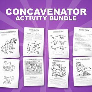 コンカベナトル恐竜アクティビティセット｜ぬりえ、ワークシート、豆知識（PDF） 画像 1