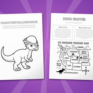 Pachycephalosaurus Dinosaur Activity Bundle | Coloring Pages, Worksheets, Facts (PDF) image 5