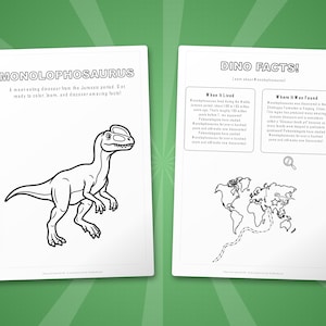 Monolophosaurus Dinosaur Activity Bundle | Coloring Pages, Worksheets, Facts (PDF) image 5
