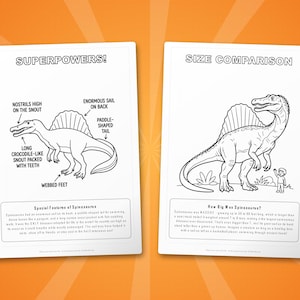Spinosaurus Dinosaur Activity Bundle | Coloring Pages, Worksheets, Facts (PDF Download) image 8