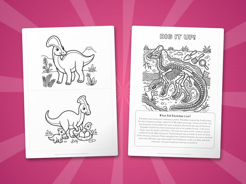 Olorotitan Dinosaur Activity Bundle | Coloring Pages, Worksheets, Facts (PDF Download) image 7