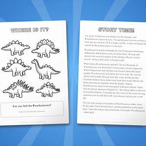 Wuerhosaurus Dinosaur Activity Bundle | Printable Coloring Pages, Worksheets & Facts for Kids | Preschool Homeschool | Instant PDF image 6