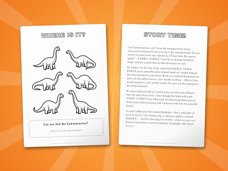 Camarasaurus Dinosaur Activity Bundle | Coloring Pages, Worksheets, Facts (PDF Download) image 6