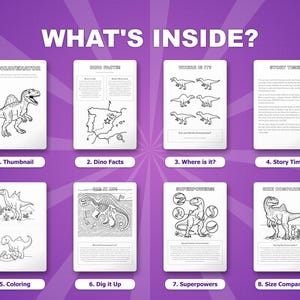 コンカベナトル恐竜アクティビティセット｜ぬりえ、ワークシート、豆知識（PDF） 画像 2