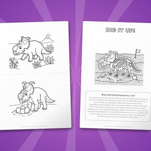 Pachyrhinosaurus Dinosaur Activity Bundle | Printable Coloring Pages, Worksheets & Facts for Kids | Preschool Homeschool | Instant PDF image 7