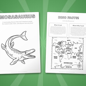 モササウルス恐竜アクティビティセット｜ぬりえ、ワークシート、豆知識（PDF） 画像 5