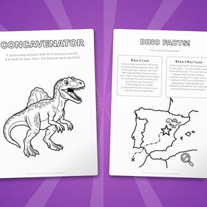 コンカベナトル恐竜アクティビティセット｜ぬりえ、ワークシート、豆知識（PDF） 画像 5