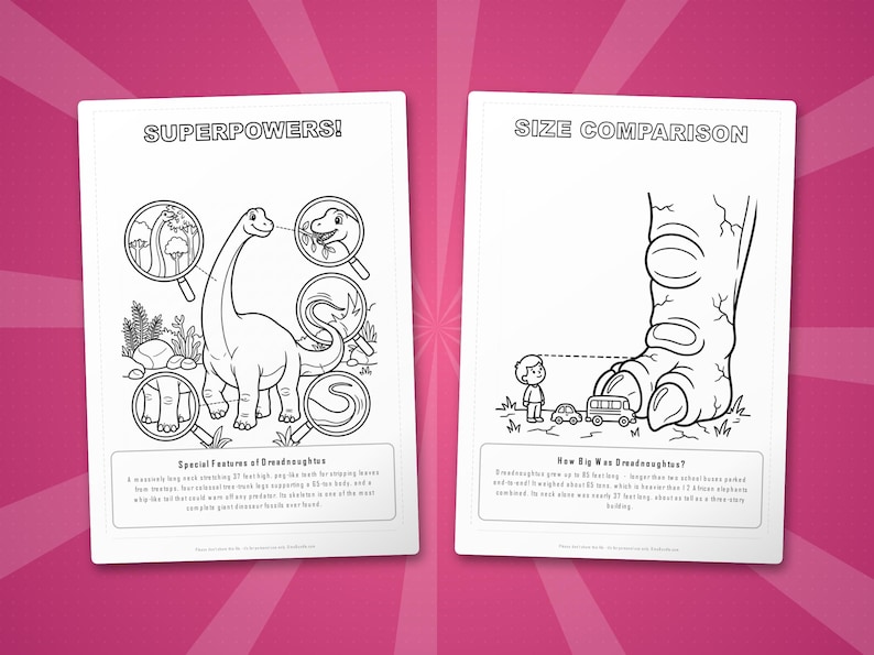 Activiteitenbundel Dreadnoughtus-dinosaurus | Kleurplaten, werkbladen, feiten (pdf-download) afbeelding 8