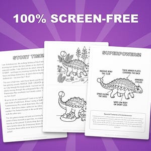 Ankylosaurus Dinosaur Activity Bundle | Printable Coloring Pages, Worksheets, Facts (PDF) image 3