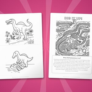 Suchomimus-activiteitenbundel dinosaurus | Kleurplaten, werkbladen, feiten (pdf-download) afbeelding 7