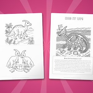 Saurolophus Dinosaur Activity Pack | Coloring Pages, Worksheets, Facts (Instant PDF) image 7