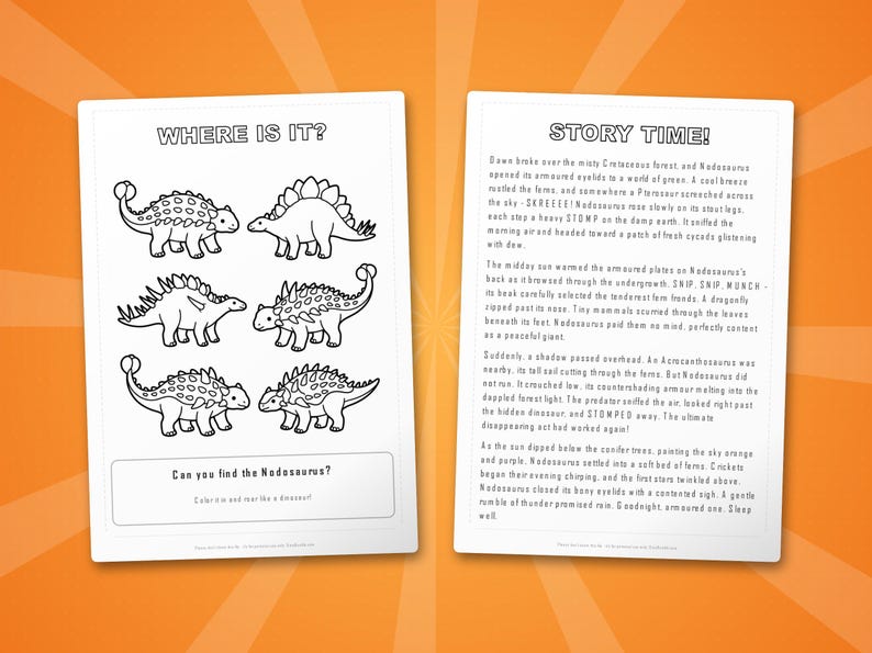 Nodosaurus Dinosaur Activity Bundle | Coloring Pages, Worksheets, Facts (PDF) image 6