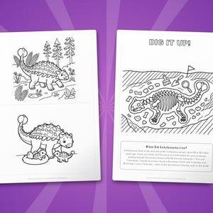 Ankylosaurus Dinosaur Activity Bundle | Printable Coloring Pages, Worksheets, Facts (PDF) image 7