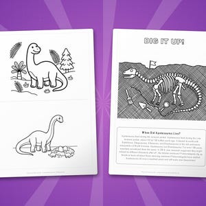 Apatosaurus Dinosaur Activity Bundle | Printable Coloring Pages, Worksheets & Facts for Kids | Preschool Homeschool | Instant PDF image 7