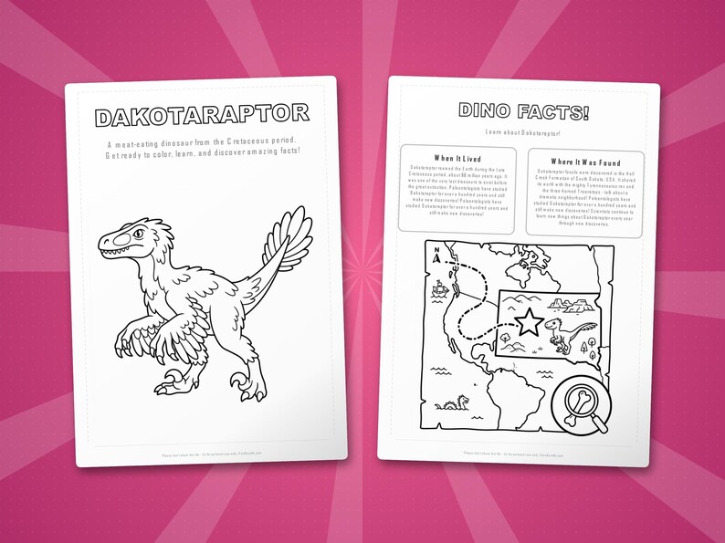 Dakotaraptor Dinosaur Activity Bundle | Coloring Pages, Worksheets, Facts (PDF) image 5