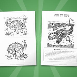 Gastonia Dinosaur Activity Bundle | Coloring Pages, Worksheets, Facts (PDF Download) image 7
