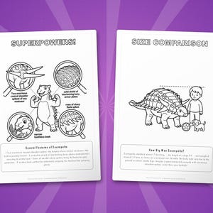 Sauropelta Dinosaur Activity Bundle | Coloring Pages, Worksheets, Facts (PDF Download) image 8