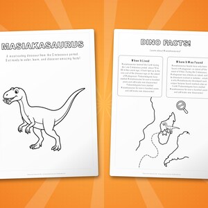 Masiakasaurus Dinosaur Activity Bundle | Printable Coloring Pages, Worksheets & Facts for Kids | Preschool Homeschool | Instant PDF image 5