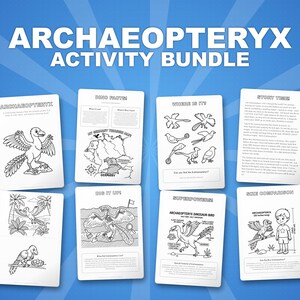 Archaeopteryx Dinosaur Activity Bundle | Coloring Pages, Worksheets, Facts (PDF Download) image 1