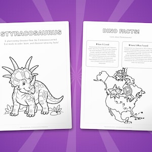 スティラコサウルス恐竜アクティビティセット｜ぬりえ、ワークシート、豆知識（PDF） 画像 5