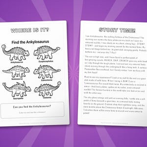 Ankylosaurus Dinosaur Activity Bundle | Printable Coloring Pages, Worksheets, Facts (PDF) image 6