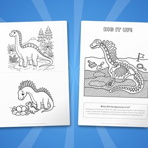 Amargasaurus Dinosaur Activity Bundle | Printable Coloring Pages, Worksheets & Facts for Kids | Preschool Homeschool | Instant PDF image 7