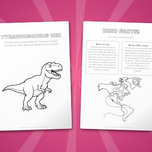 Tyrannosaurus Rex Activity Bundle | Coloring Pages, Worksheets, Facts (Instant PDF) image 5